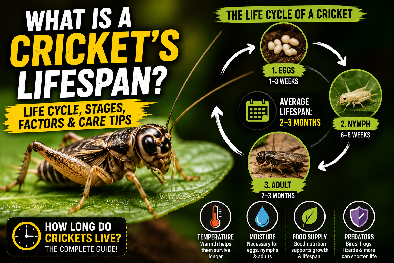 what is a crickets lifespan